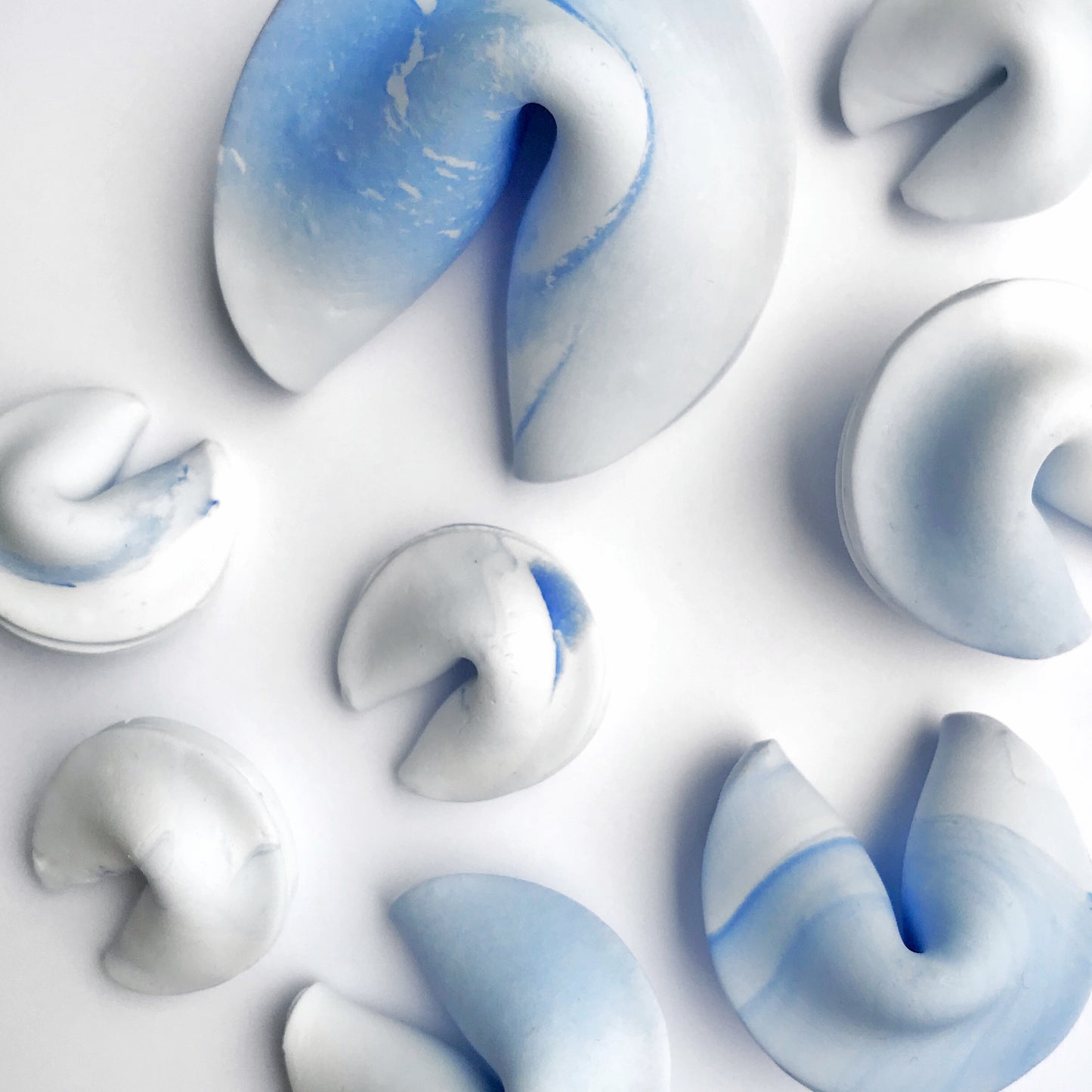 Marble Fluff Fortune Cookie Sculpture