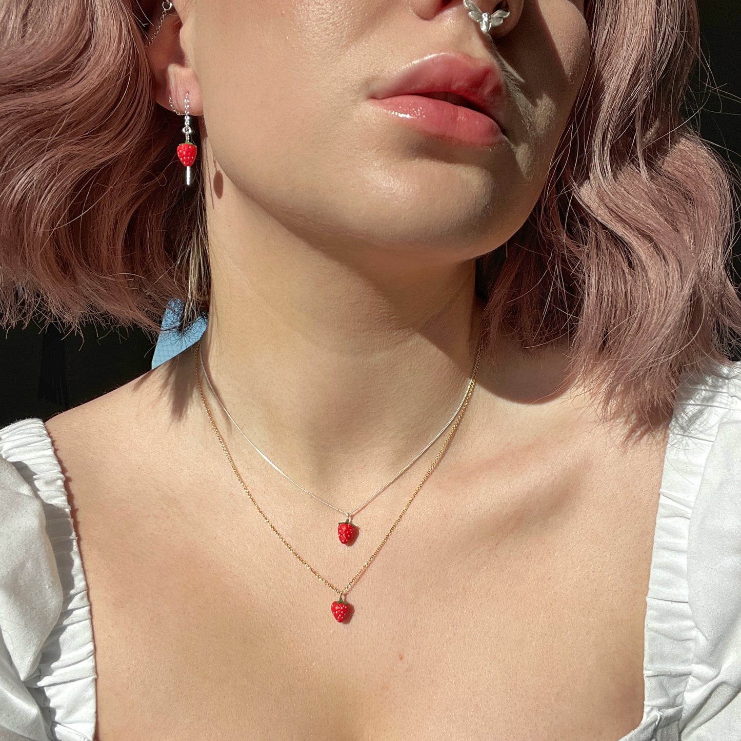 Itty Bitty Strawberry Necklace