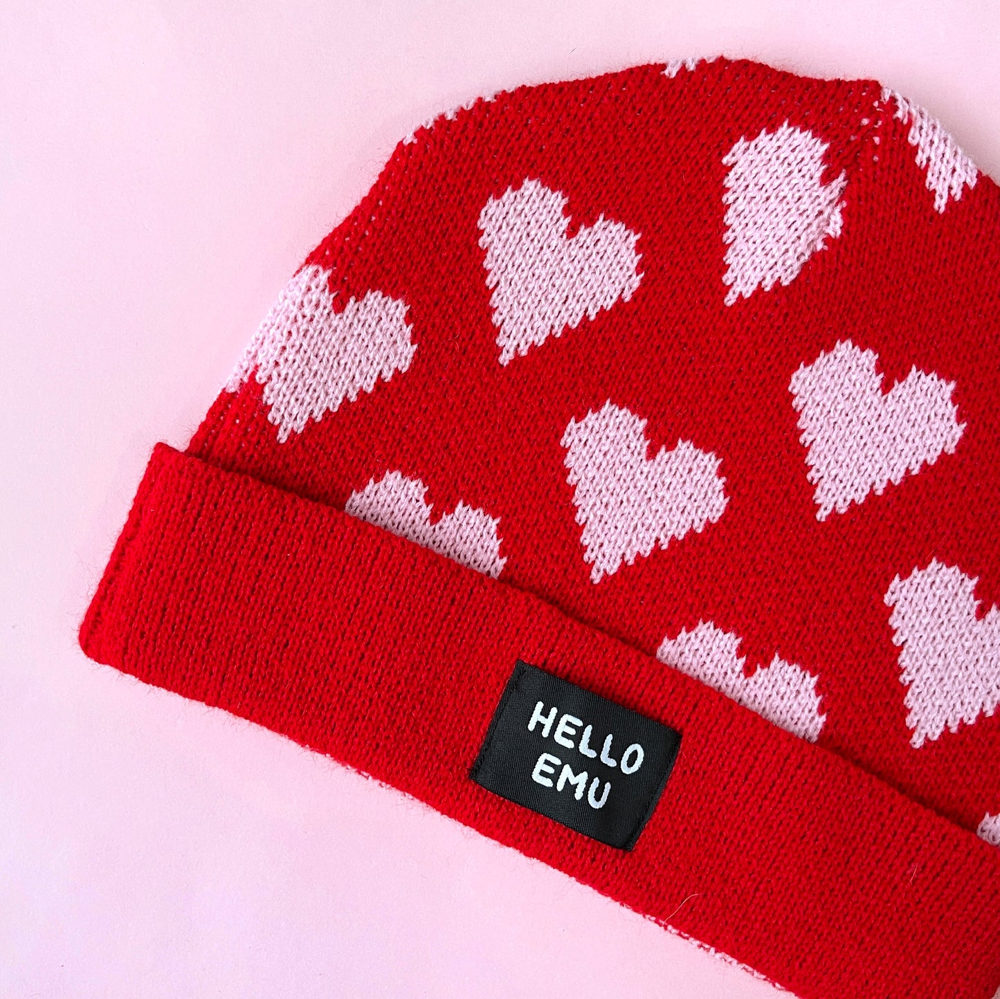 Heart Print Beanie