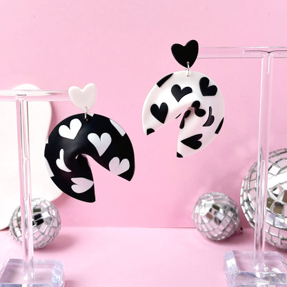 Heart Baker Fortune Cookie Earrings