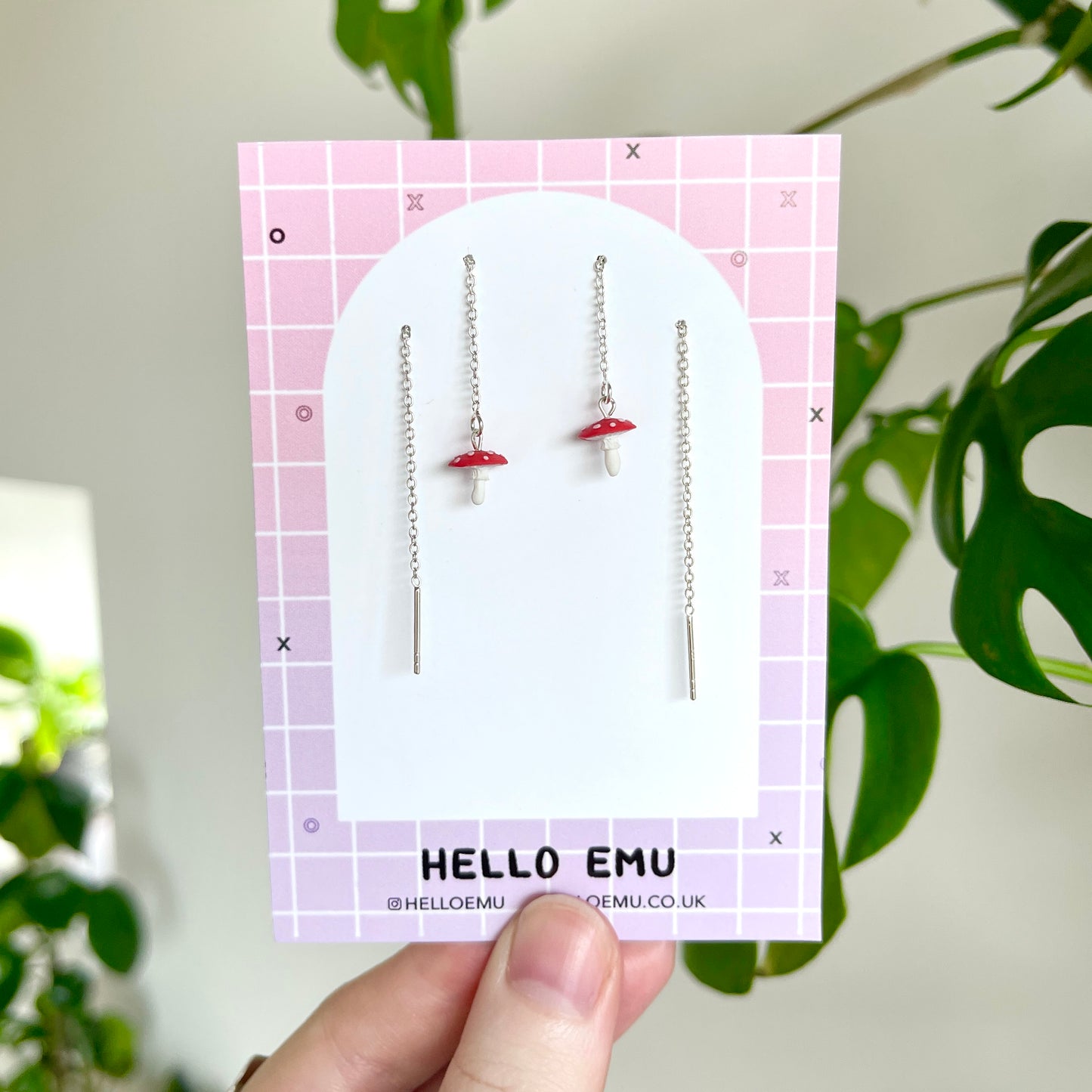 Itty Bitty Mushroom Threader Earrings