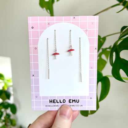 Itty Bitty Mushroom Threader Earrings