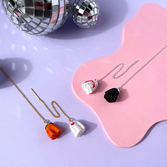 Mini Ghostie Threader Earrings
