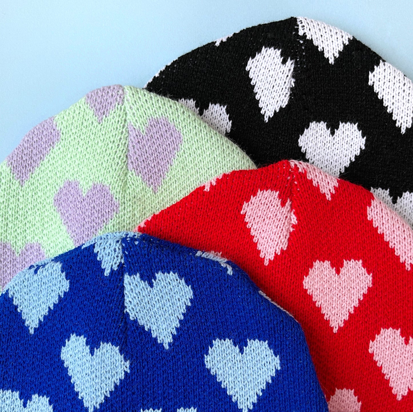 Heart Print Beanie