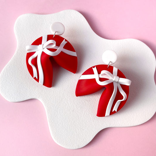 Wrap It Up Fortune Cookie Earrings