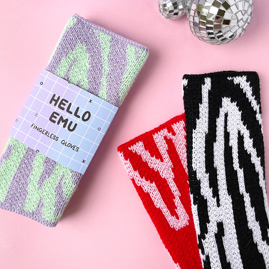 Zebra Print Fingerless Gloves