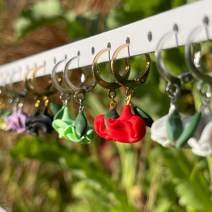 Kiss From a Rose Hoop Earrings