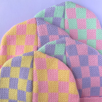 Half and Half Check Beanie