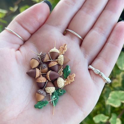 Little Acorn Threader Earrings