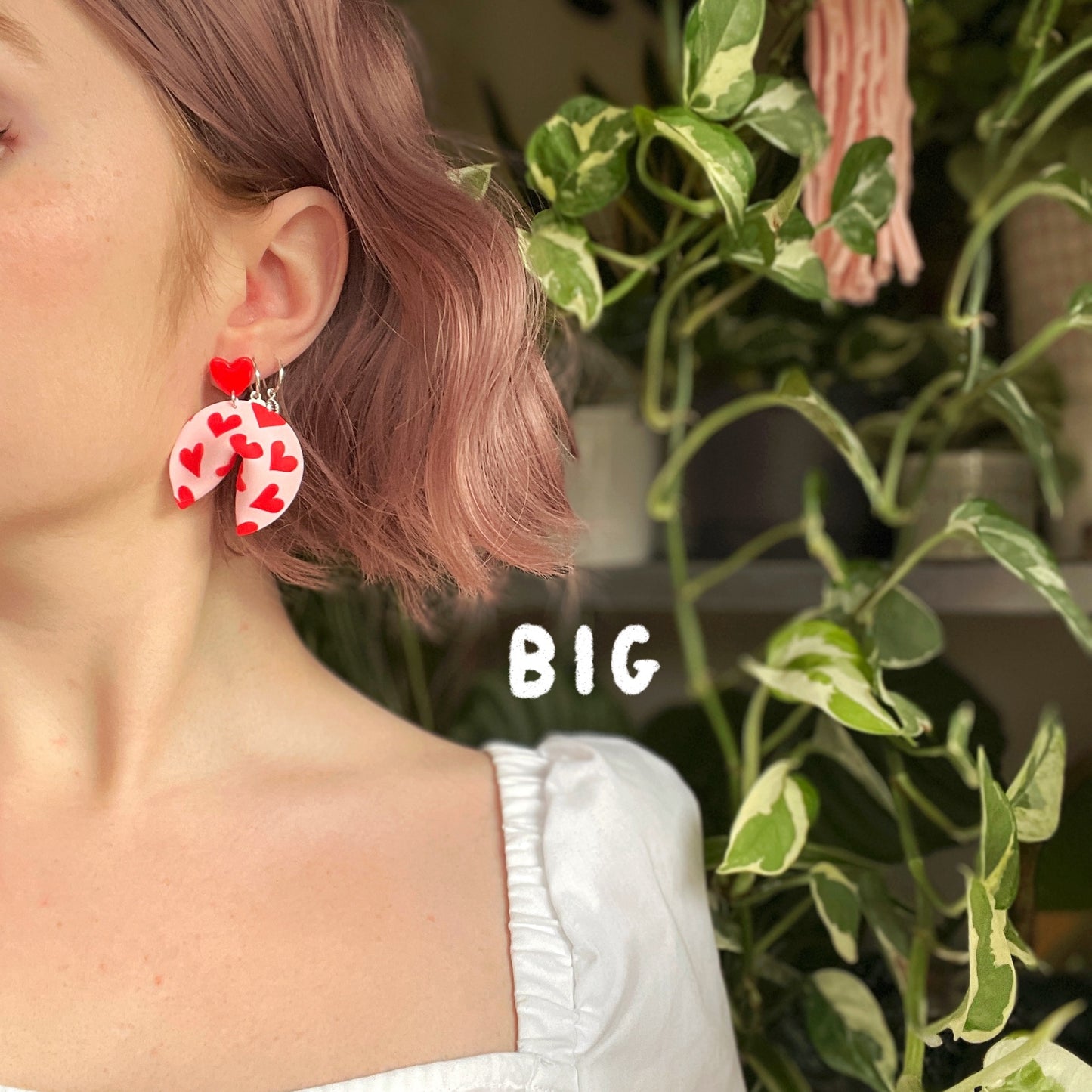 Heart Baker Fortune Cookie Earrings