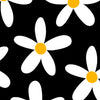 Black with White Flowers