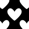 Black with White Hearts