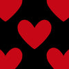 Black with Red Hearts