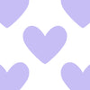 White with Lilac Hearts