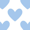White with Light Blue Hearts