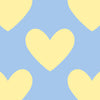 Light Blue with Yellow Hearts