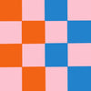 Orange, Pink and Azure Check