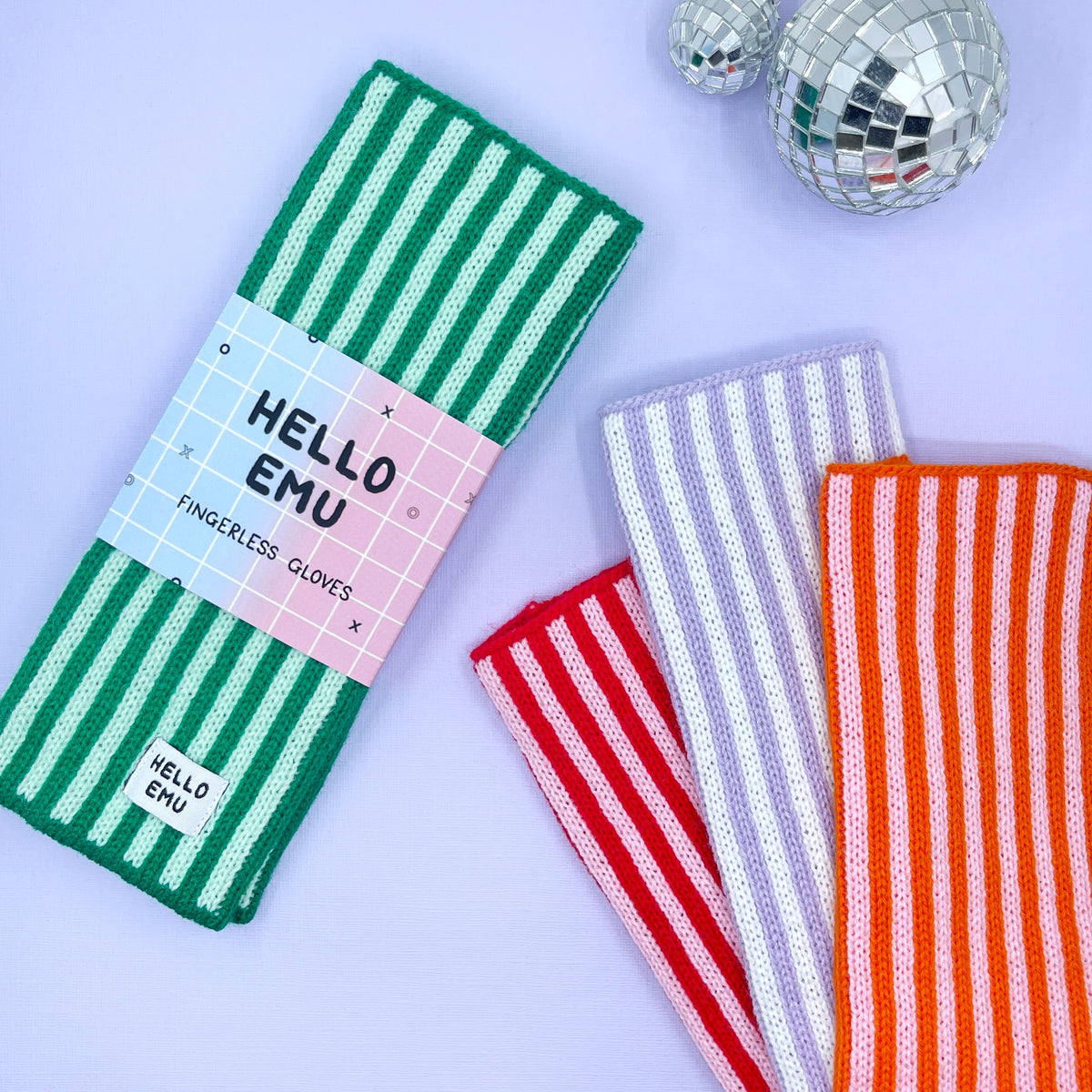 Stripe Fingerless Gloves