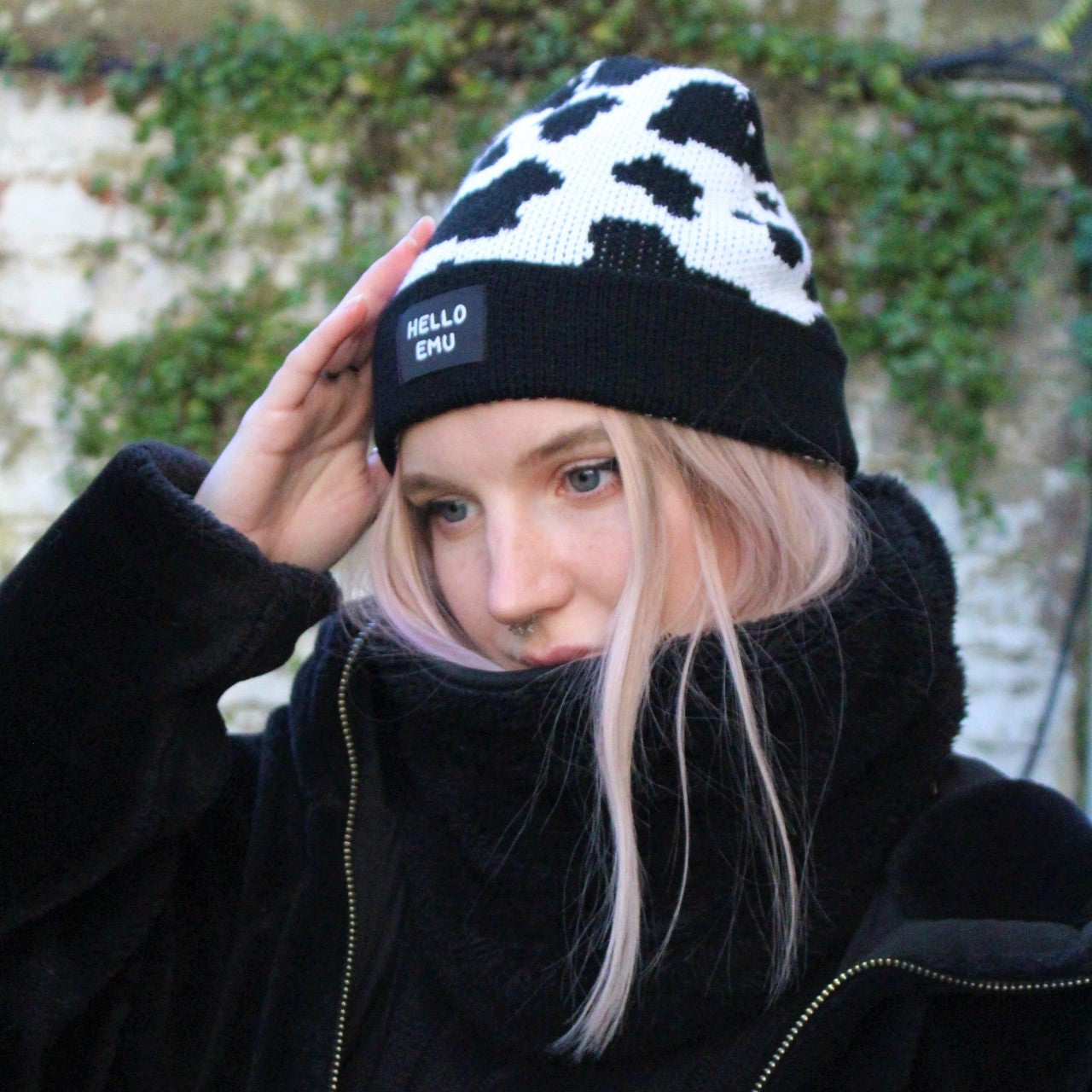 Cow Print Beanie