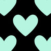 Black with Mint Hearts