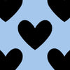Light Blue with Black Hearts