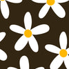 Brown with White Flowers